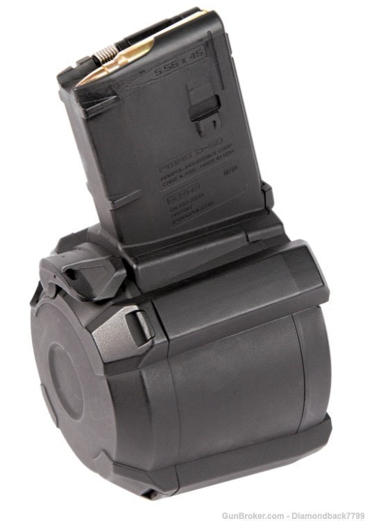 MAGPUL DRUM MAGAZINE PMAG D-60 223 5.56 60 Round Black for AR-15 M16-img-0