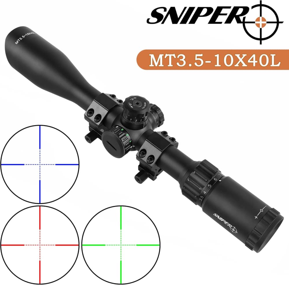 MT3.5-10x40L Rimfire Rifle Scope with Red/Green/Blue Illuminated Reticle-img-0