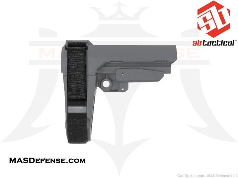 SB TACTICAL ADJUSTABLE AR-15 PISTOL STABILIZING BRACE - GREY -SBA3X-03-SB-img-0