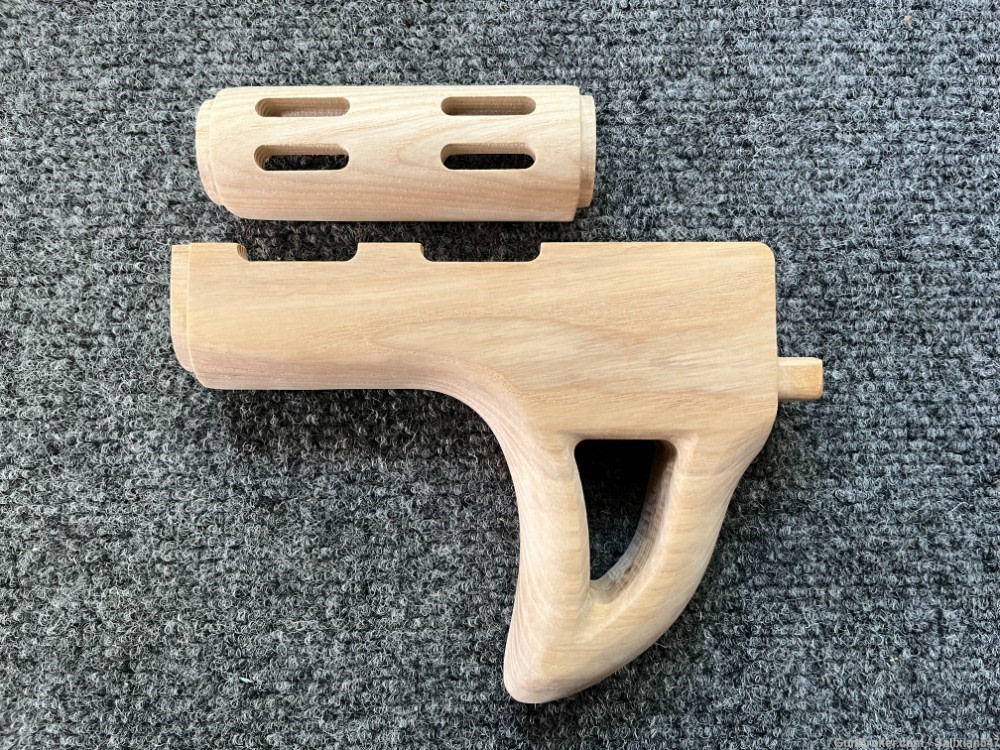 Custom Skeletonized Rear Fin Style AKM Wood Hand Guard Set AK47 WASR SAM7-img-0