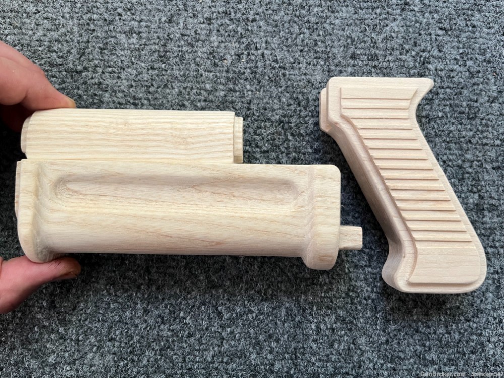 Custom MP5 Style AKM Wood Hand Guard Set AK47 WASR MAK90 SAM7-img-0