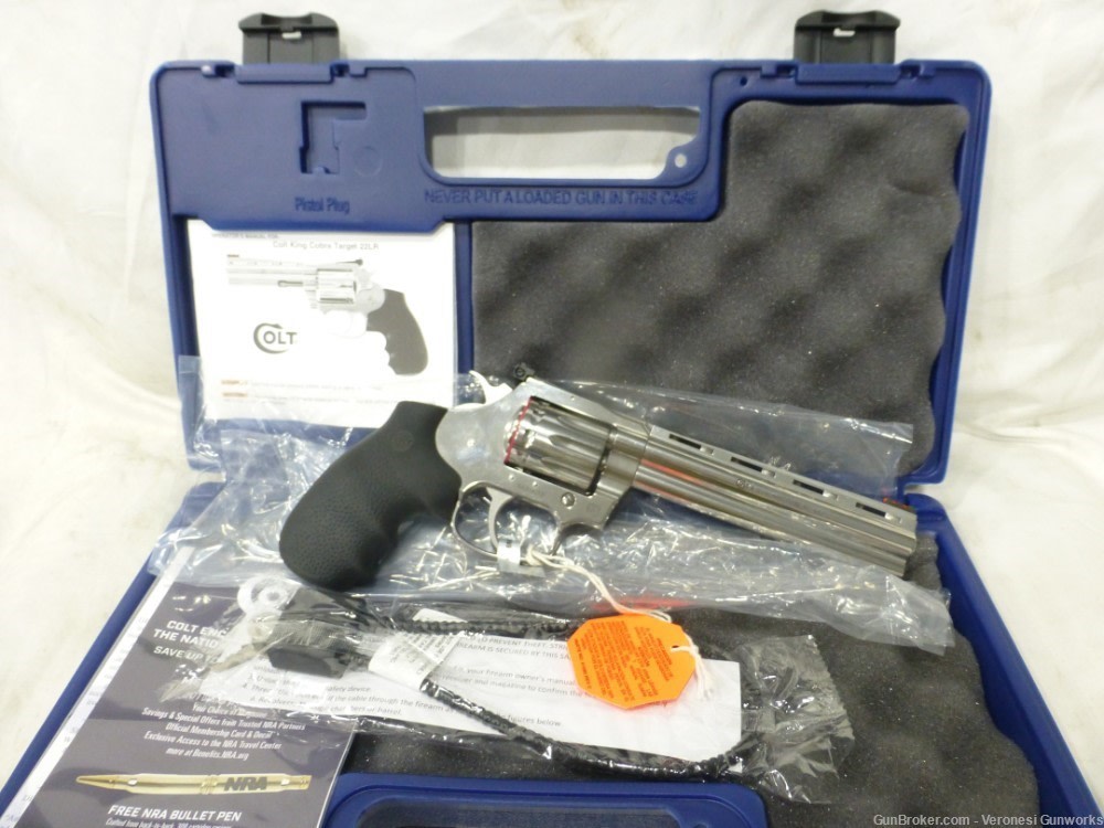 NIB Colt King Cobra Model D 22 LR 10 Shot Cylinder 6" KCOBRA22-SP6RFO-img-0