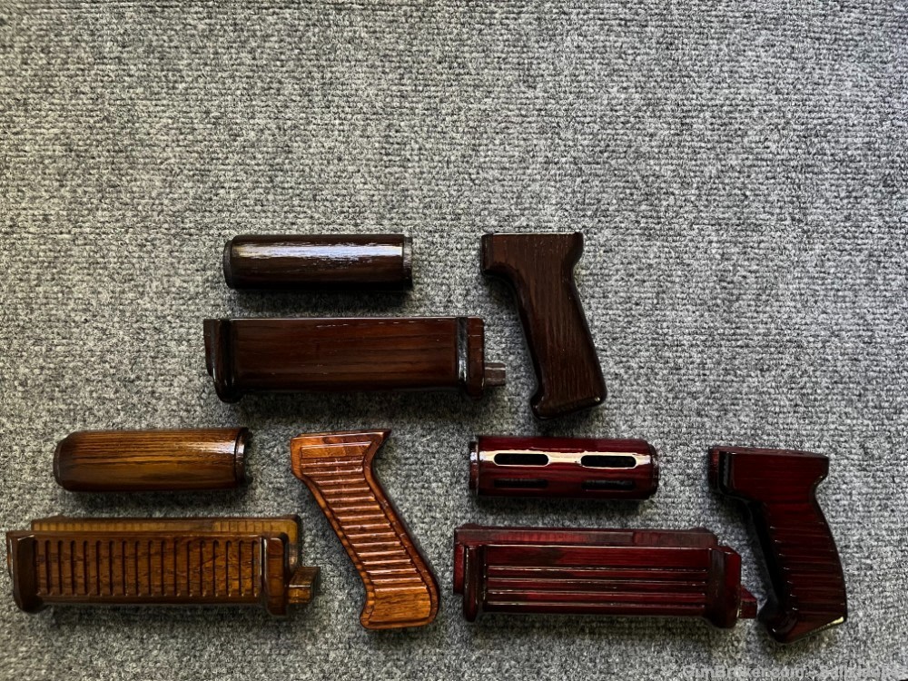 Custom MP5 Style AKM Wood Hand Guard + Pistol Grip Set AK47 WASR MAK90 SAM7-img-4