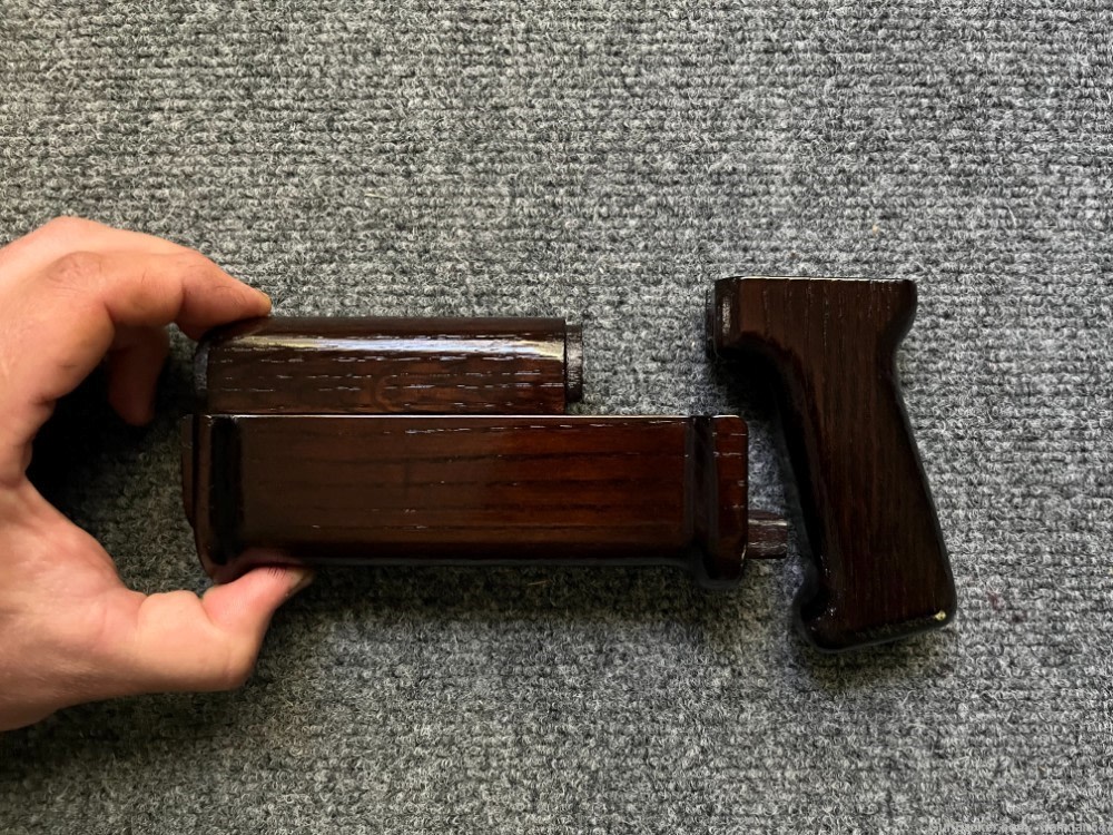 Custom MP5 Style AKM Wood Hand Guard + Pistol Grip Set AK47 WASR MAK90 SAM7-img-8