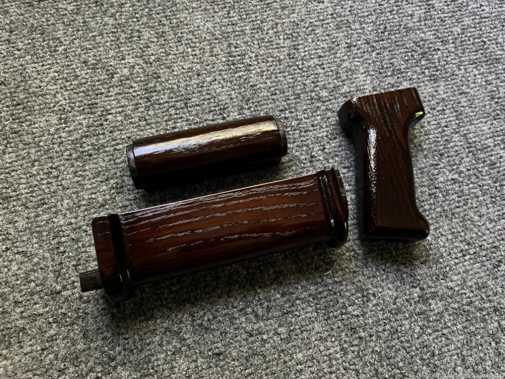 Custom MP5 Style AKM Wood Hand Guard + Pistol Grip Set AK47 WASR MAK90 SAM7-img-3