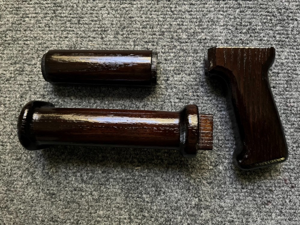 Custom MP5 Style AKM Wood Hand Guard + Pistol Grip Set AK47 WASR MAK90 SAM7-img-0