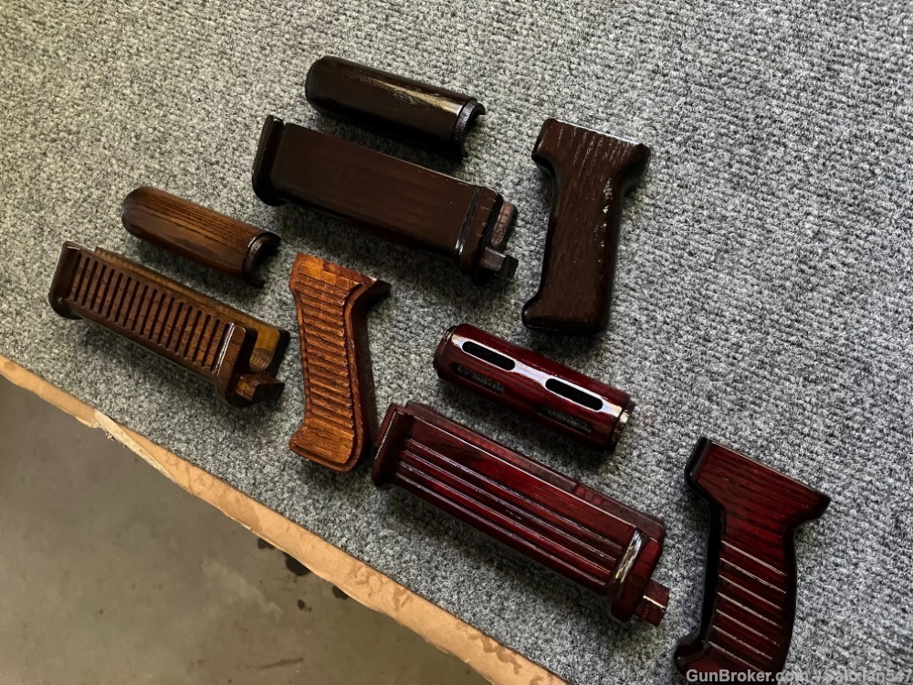 Custom MP5 Style AKM Wood Hand Guard + Pistol Grip Set AK47 WASR MAK90 SAM7-img-9