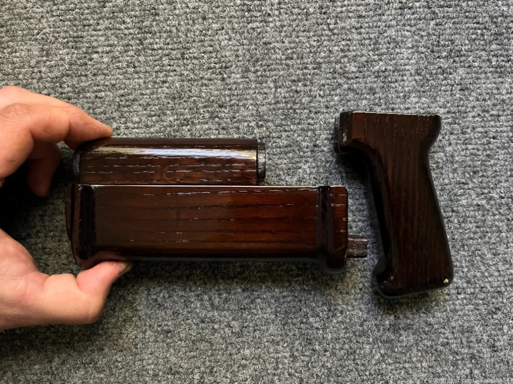 Custom MP5 Style AKM Wood Hand Guard + Pistol Grip Set AK47 WASR MAK90 SAM7-img-10
