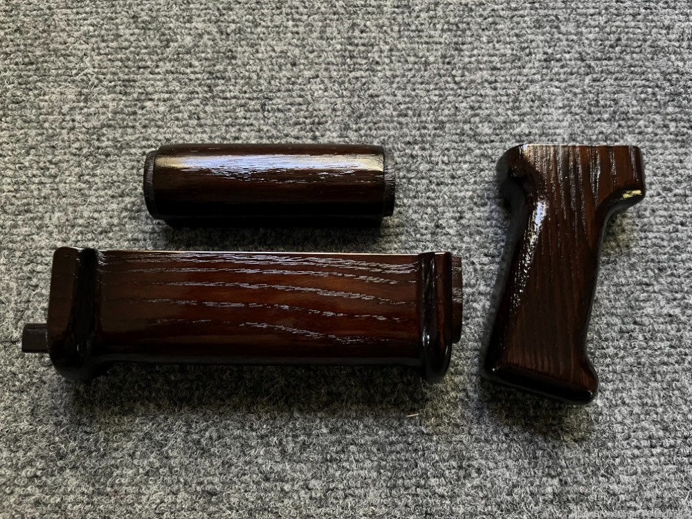 Custom MP5 Style AKM Wood Hand Guard + Pistol Grip Set AK47 WASR MAK90 SAM7-img-11