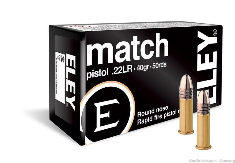 22 Eley Match Pistol LR Ammunition 50 Pack Flat Nose Rapid Fire Beeswax-img-0