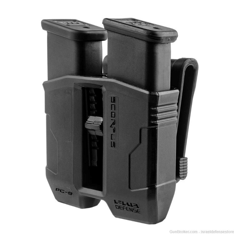 Double Mag Pouch FAB Defense Scorpus fits Glock 9/40 360 Swivel Black-img-1