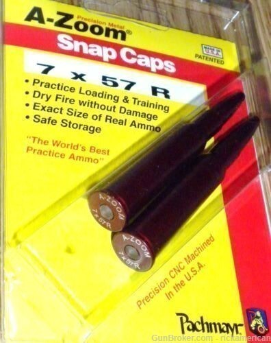 A-ZOOM Action Proving Dummy Round Snap Cap 7 x 57mm Rimmed 2 PK # 12242 -img-0