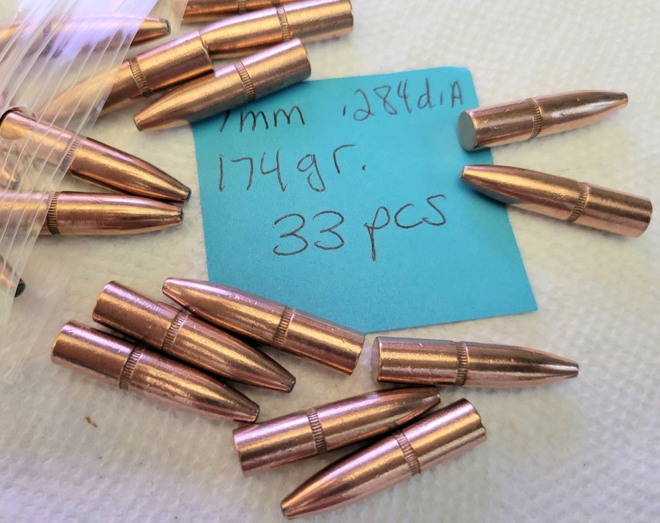 7mm .284 dia. Unknown Maker 174 grain 49 pcs.-img-1