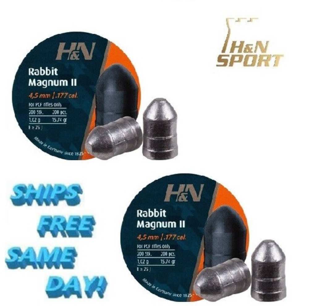 H&N 2 PK Rabbit Mag II .177 Cal,15.74 Gr, Round Nose, 400 PY-P-754-img-0