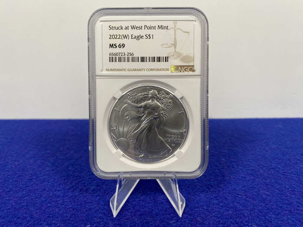 2022 Silver Eagle NGC MS69 *West Point Mint* 1 Troy Ounce .999 FINE SILVER-img-0
