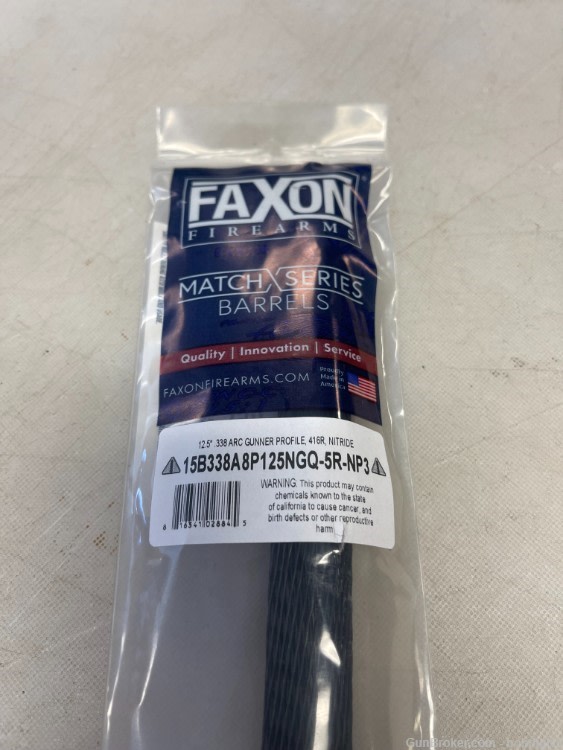 Faxon Match Series Gunner Profile Barrel 338 ARC 12.5" NO CC FEES-img-2