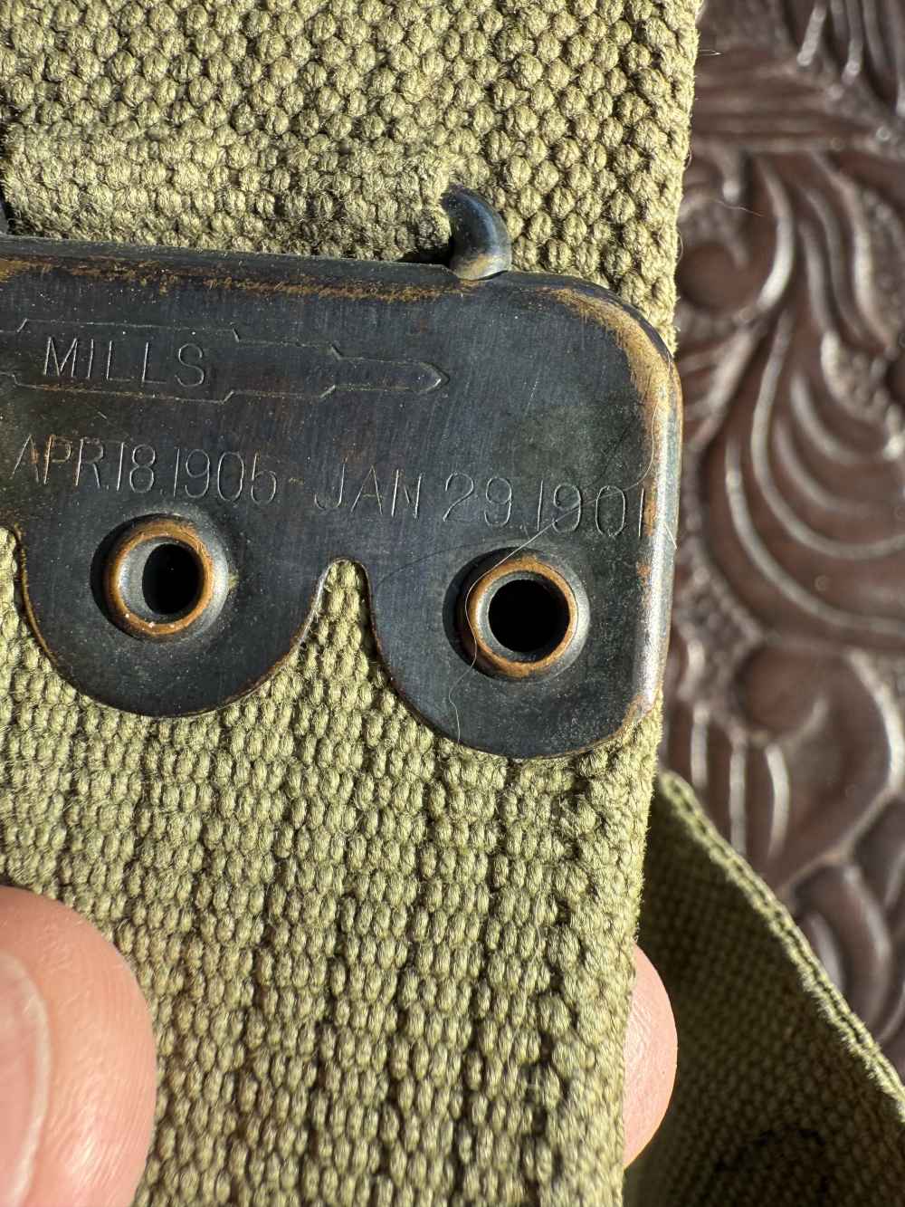 HEADQUARTERS GARRISON BELT 1913 VERY NICE SHAPE COMPLETE-img-12