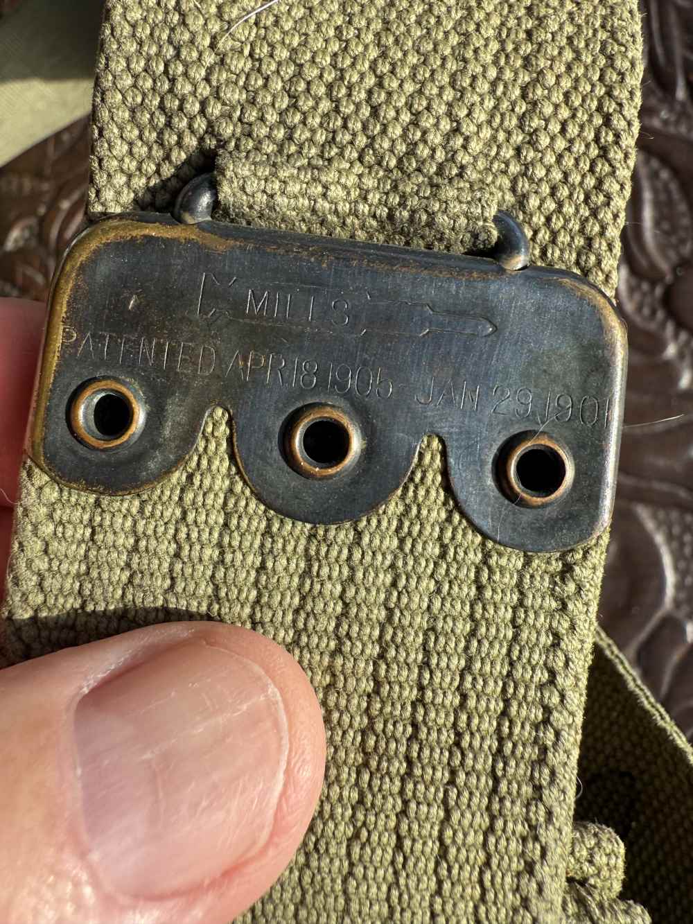 HEADQUARTERS GARRISON BELT 1913 VERY NICE SHAPE COMPLETE-img-13