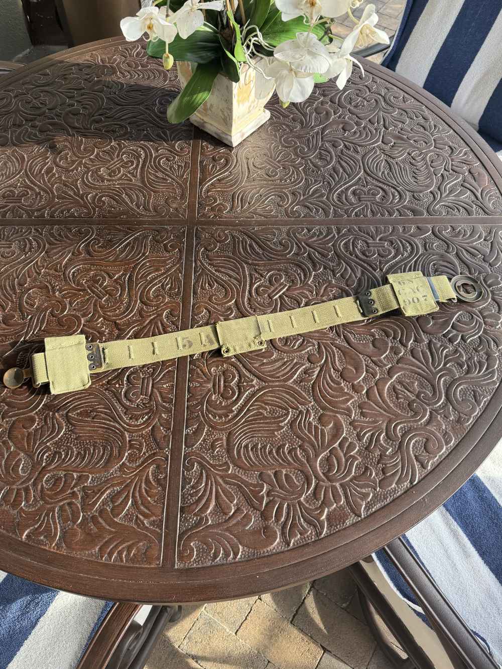 HEADQUARTERS GARRISON BELT 1913 VERY NICE SHAPE COMPLETE-img-6
