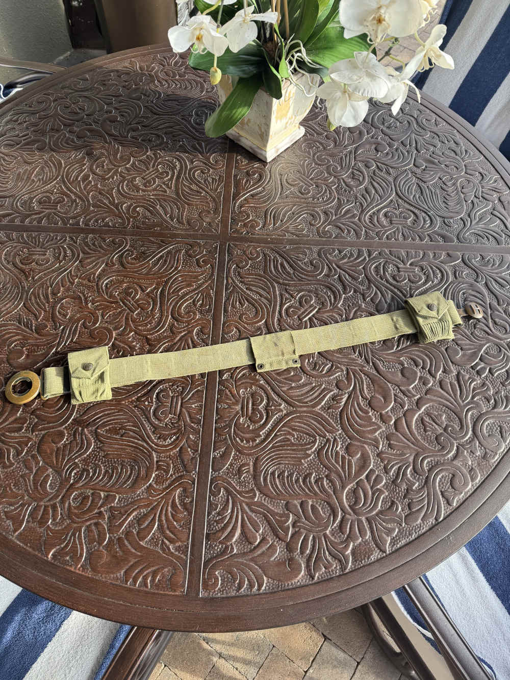 HEADQUARTERS GARRISON BELT 1913 VERY NICE SHAPE COMPLETE-img-0