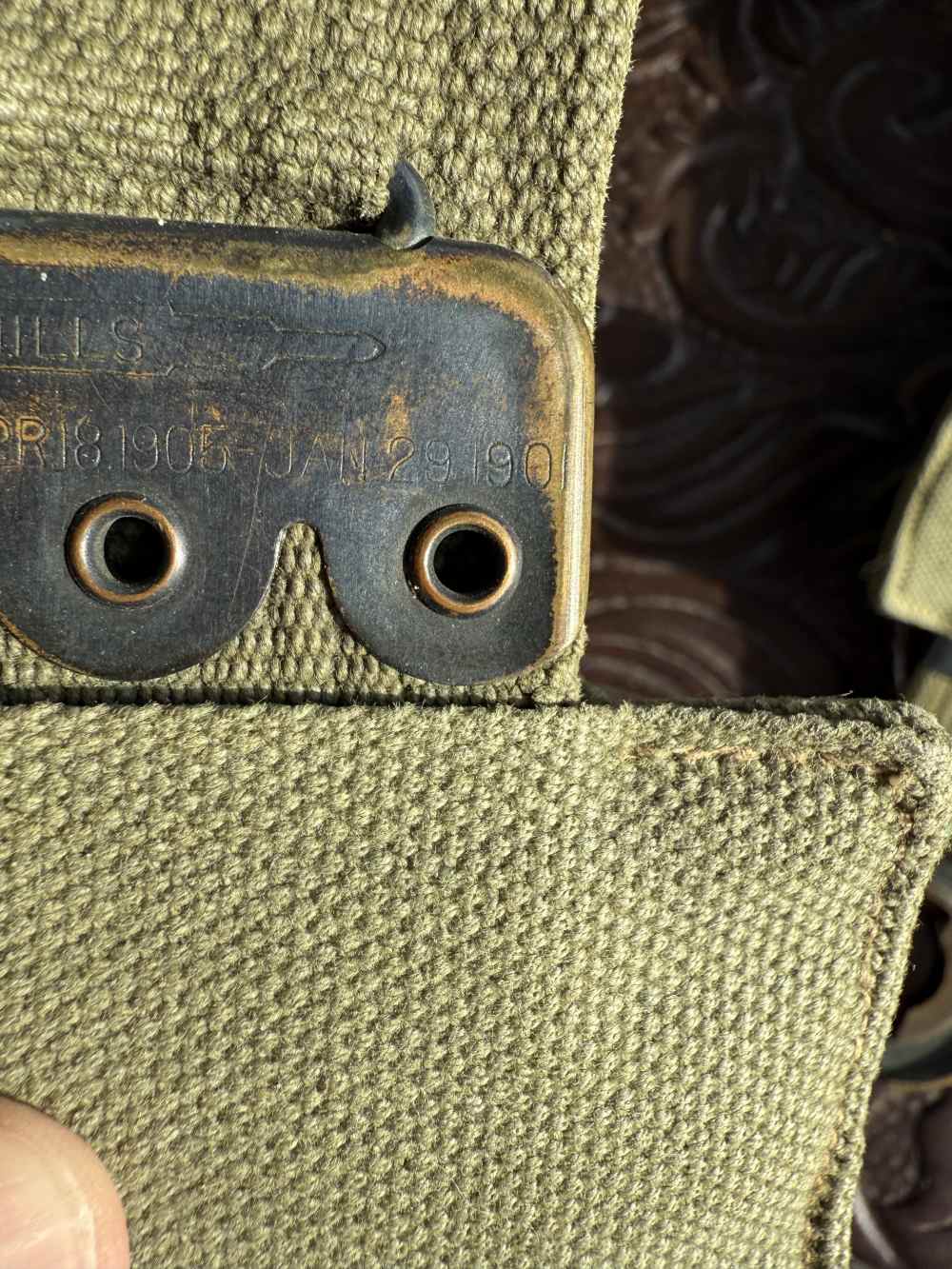 HEADQUARTERS GARRISON BELT 1913 VERY NICE SHAPE COMPLETE-img-11