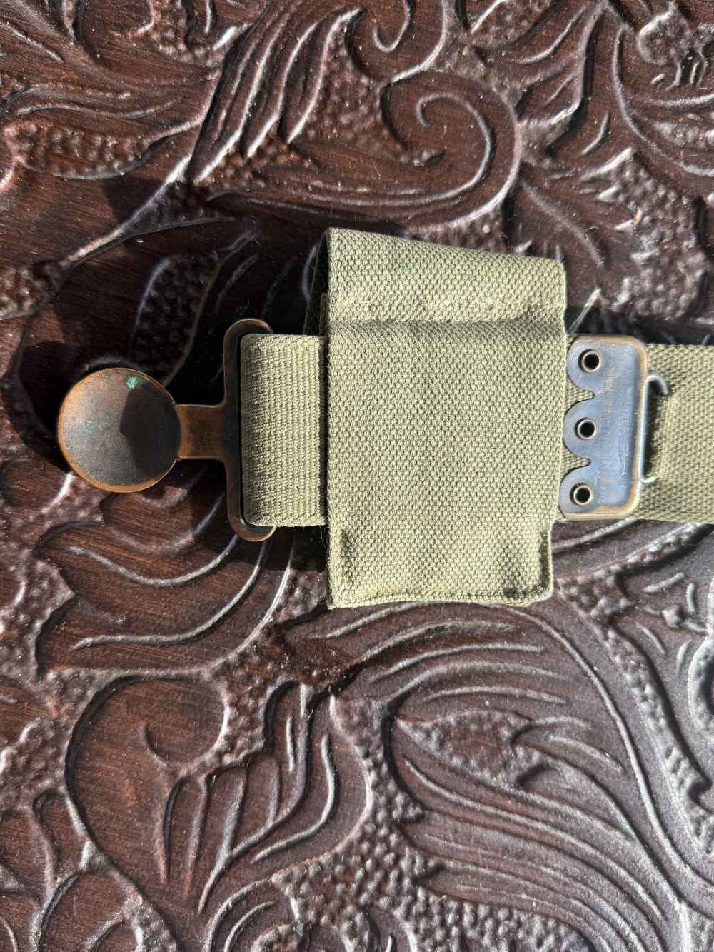 HEADQUARTERS GARRISON BELT 1913 VERY NICE SHAPE COMPLETE-img-7