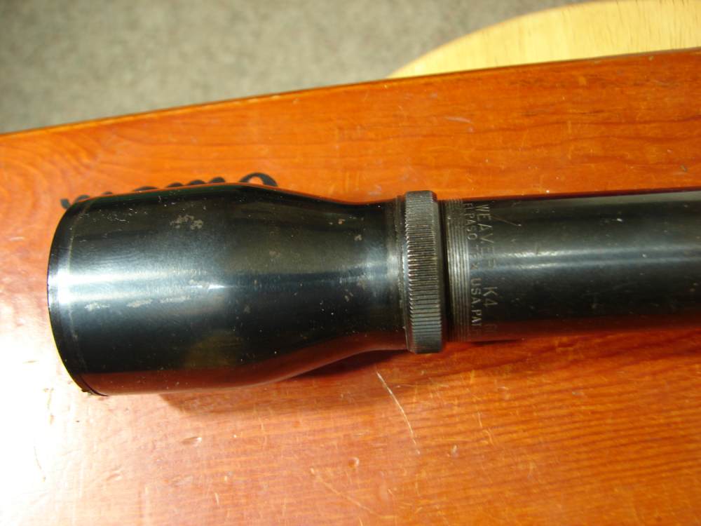 WEAVER K4 MADE IN EL PASO TEX RARE TAPERED POST WITH CROSSHAIR RECTICLE -img-10