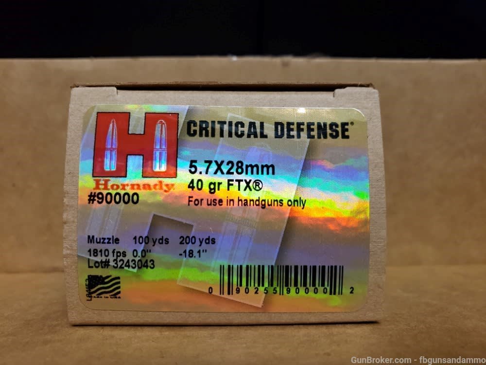 IN STOCK! 250 RDS HORNADY CRITICAL DEFENSE 5.7X28 40 FTX BALLISTIC FLEX TIP-img-2