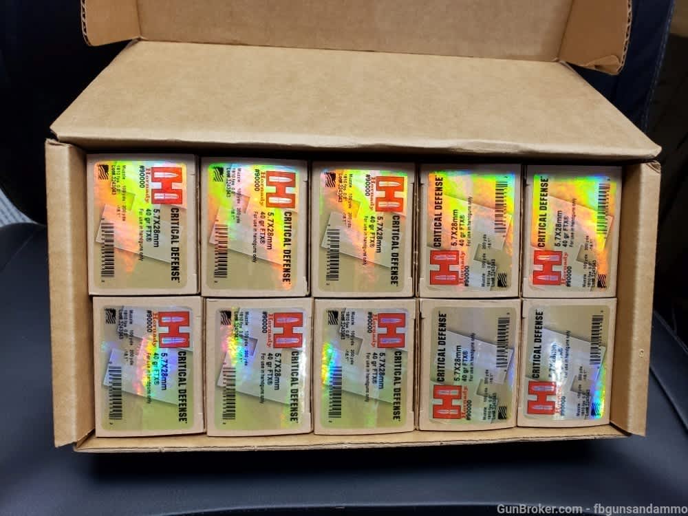 IN STOCK! 250 RDS HORNADY CRITICAL DEFENSE 5.7X28 40 FTX BALLISTIC FLEX TIP-img-0