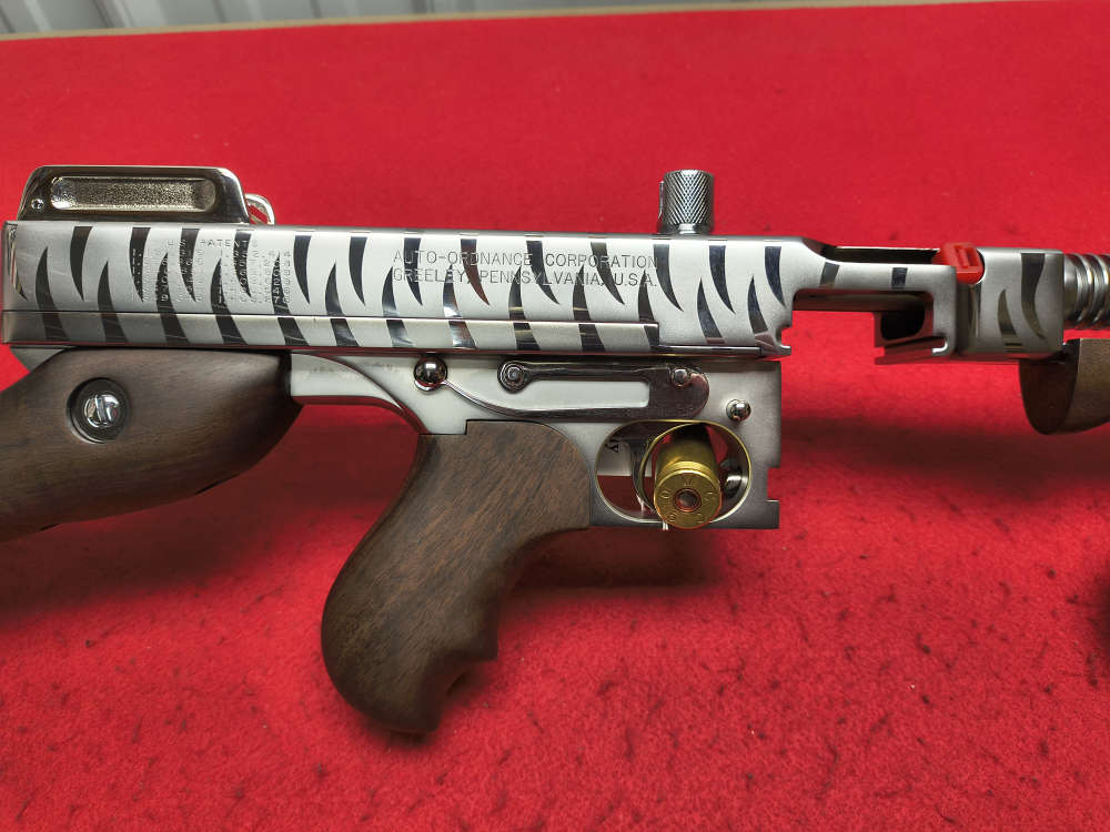 Auto Ordnance Thompson 1927-A1 Chrome Tiger Stripe NEW T150DCRTS In Stock!-img-1