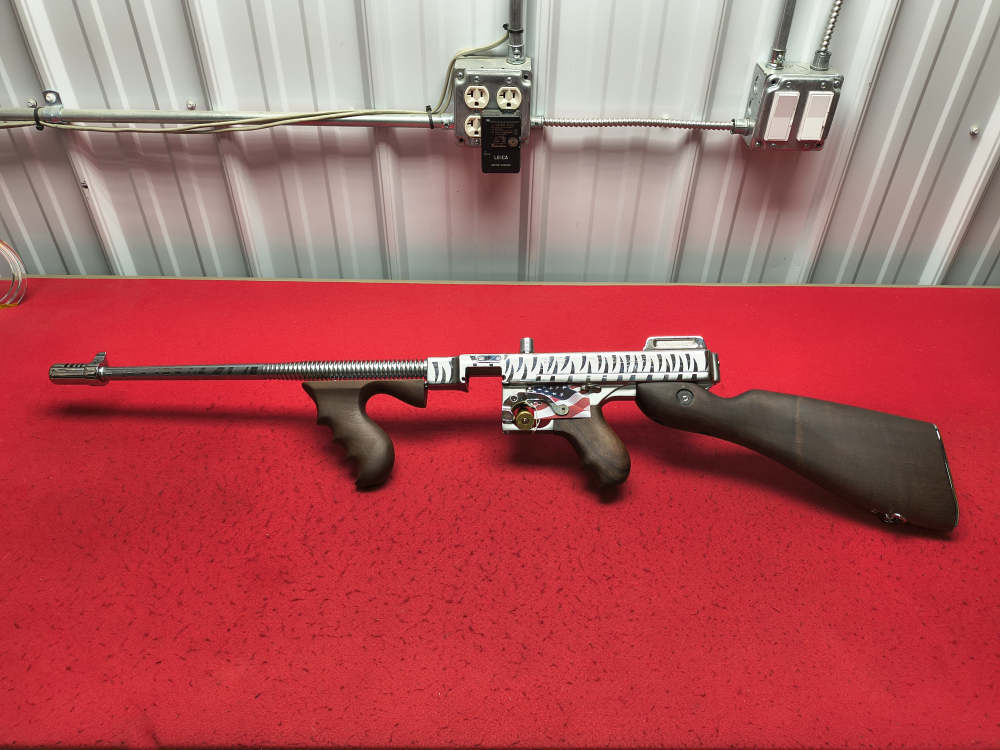 Auto Ordnance Thompson 1927-A1 Chrome Tiger Stripe NEW T150DCRTS In Stock!-img-3