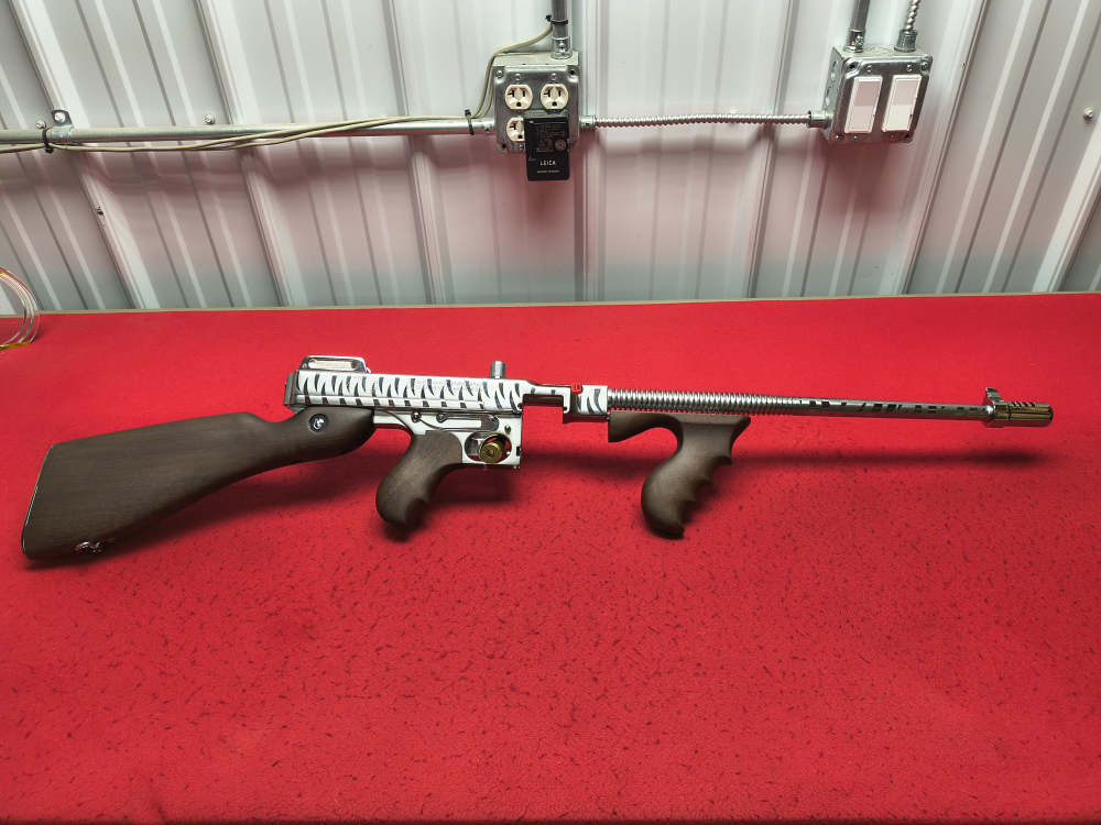 Auto Ordnance Thompson 1927-A1 Chrome Tiger Stripe NEW T150DCRTS In Stock!-img-0