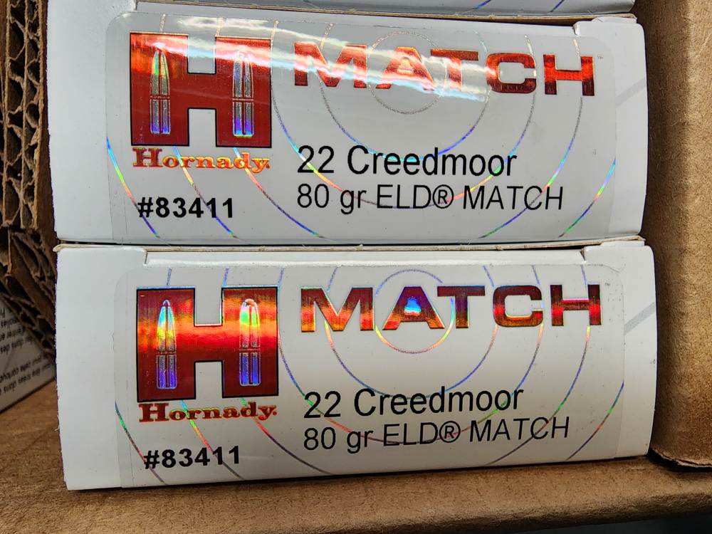 IN STOCK! NEW 200 ROUNDS HORNADY 22 CREEDMOOR 80 ELD-M MATCH 83411-img-3