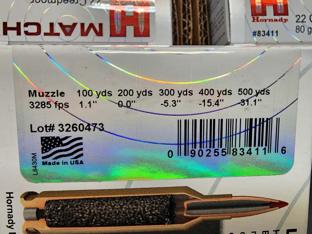 IN STOCK! NEW 200 ROUNDS HORNADY 22 CREEDMOOR 80 ELD-M MATCH 83411-img-4