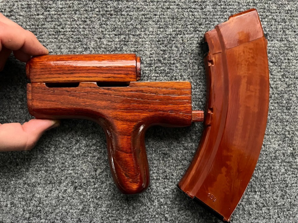 Custom Bakelite Reverse Dong Style Wood Hand Guard Set AK47 WASR MAK90 SAM7-img-0