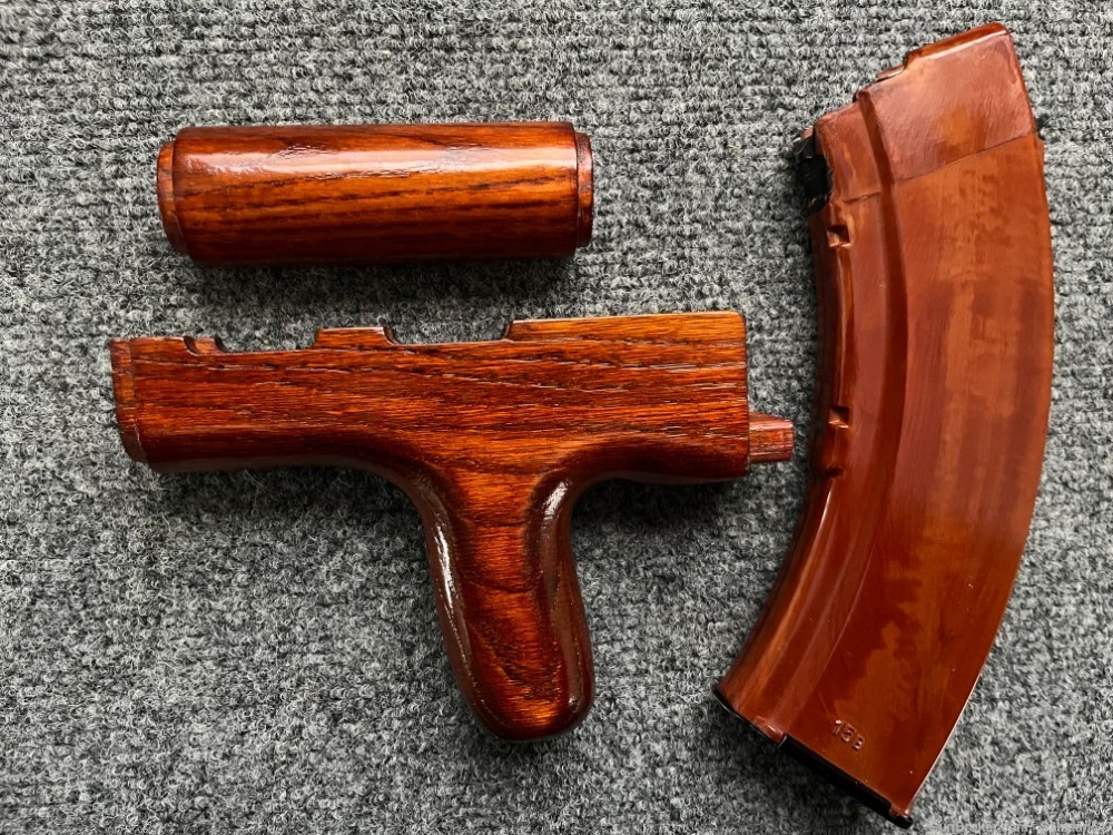 Custom Bakelite Reverse Dong Style Wood Hand Guard Set AK47 WASR MAK90 SAM7-img-2