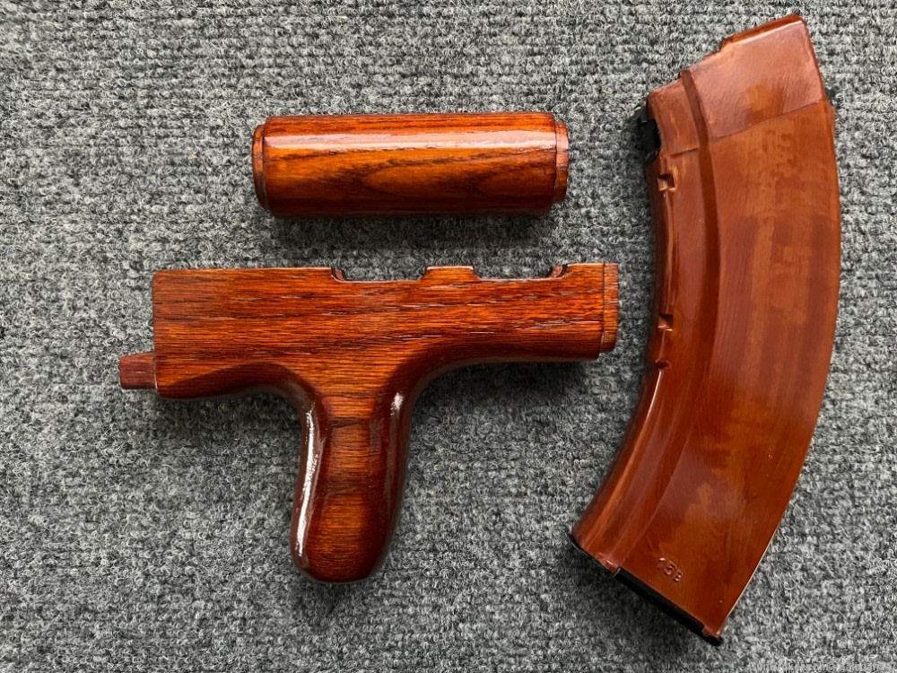 Custom Bakelite Reverse Dong Style Wood Hand Guard Set AK47 WASR MAK90 SAM7-img-3