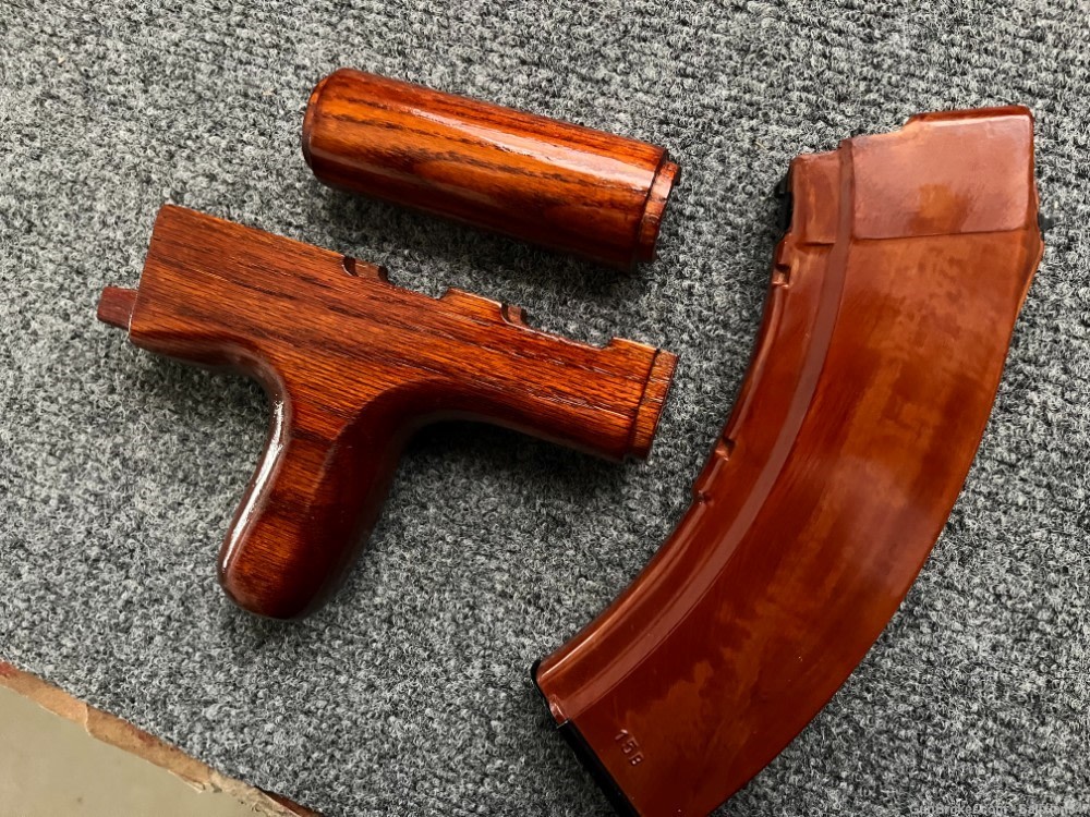 Custom Bakelite Reverse Dong Style Wood Hand Guard Set AK47 WASR MAK90 SAM7-img-7