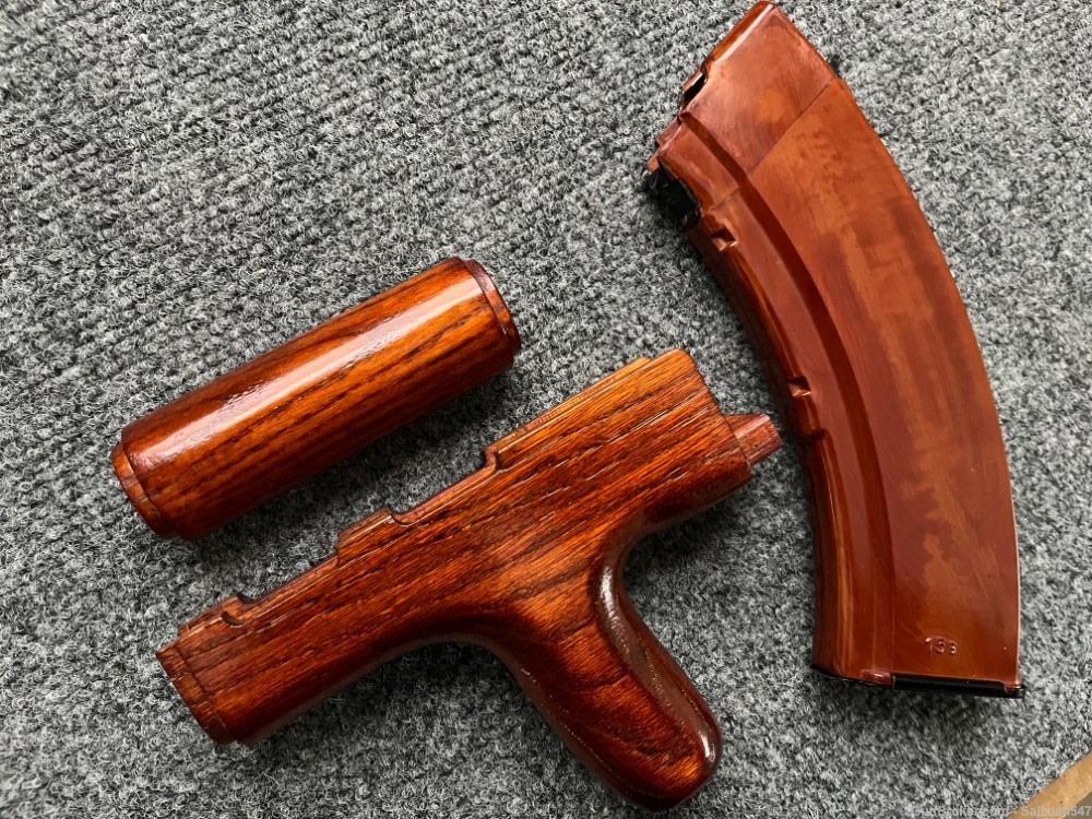 Custom Bakelite Reverse Dong Style Wood Hand Guard Set AK47 WASR MAK90 SAM7-img-4