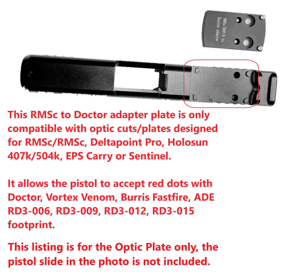 RMSc to Doctor Footprint Adaptor Mount Plate, Holosun K to Vortex Venom -img-2