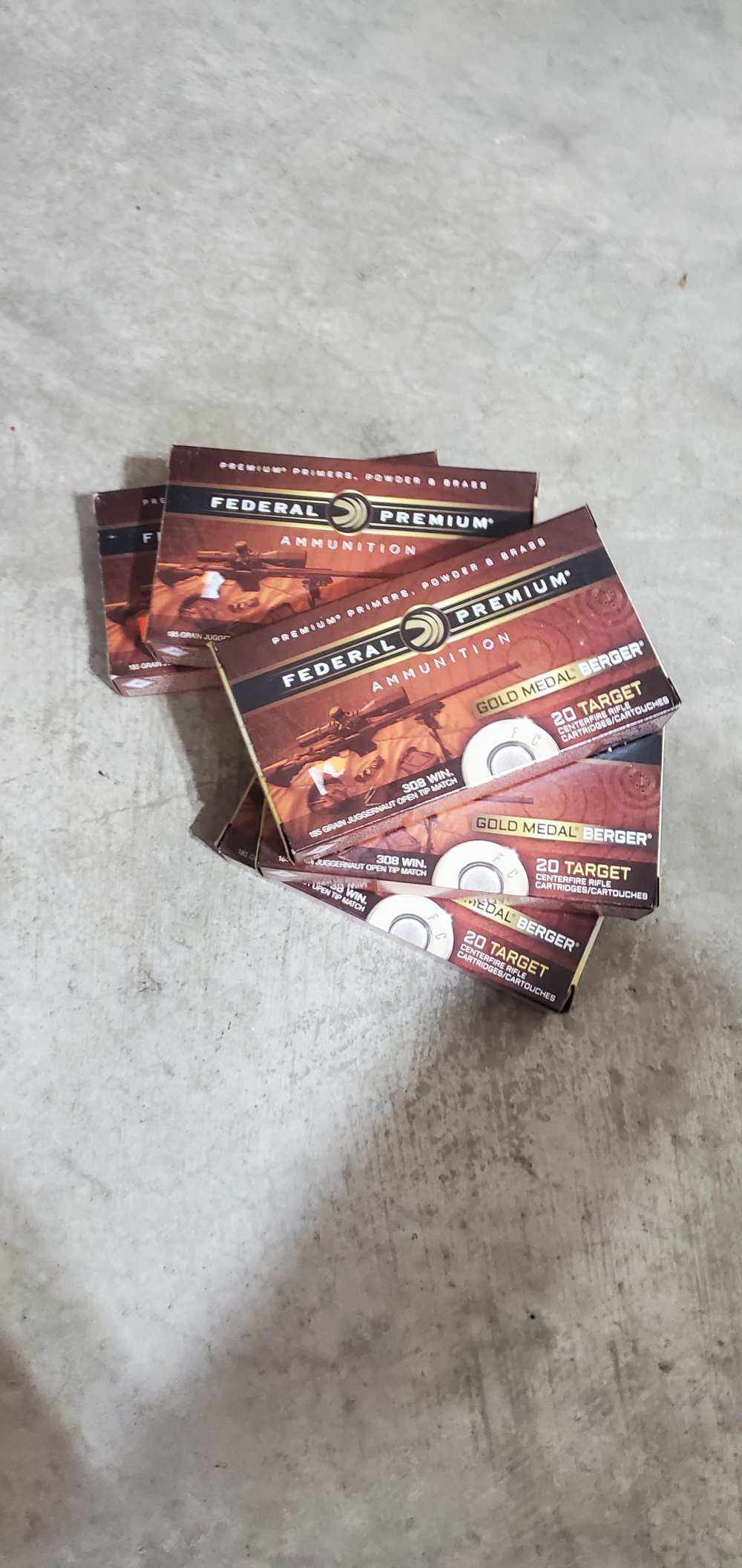 2 Boxes Federal Premium Gold Medal Berger Juggernaut .308 185gr  -img-1
