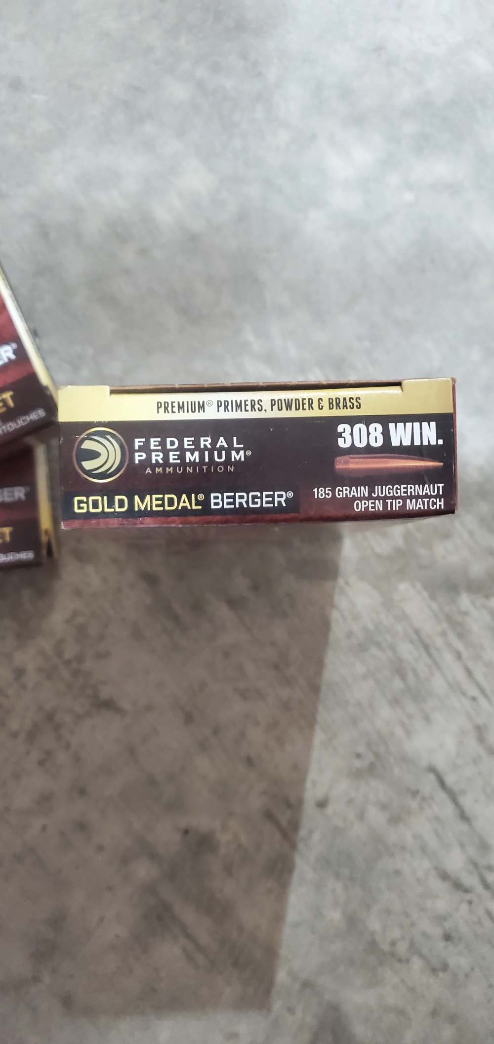 2 Boxes Federal Premium Gold Medal Berger Juggernaut .308 185gr  -img-0