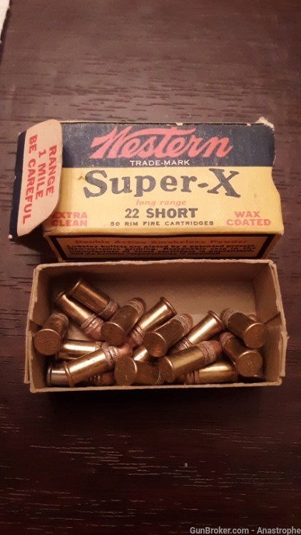Western Winchester Super X 22 Short Vintage box and ammo-img-0