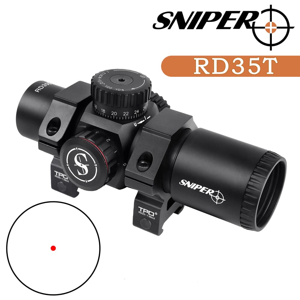 Sniper Compact Red Dot Sight Scope Style 35mm Tube Picatinny Mount w/ cap-img-0