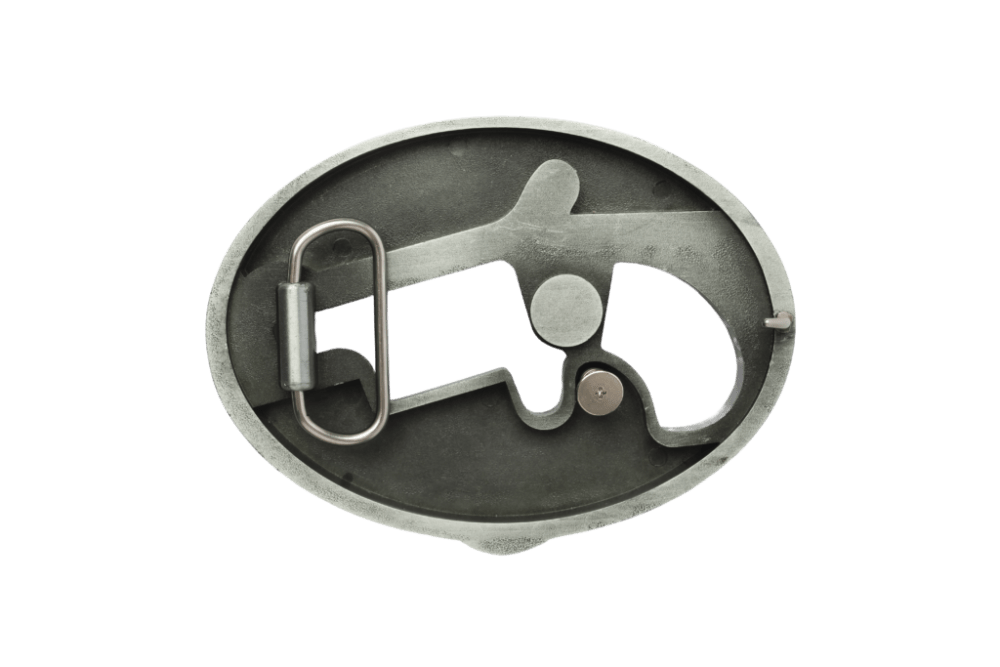 NAA 22LR Mini Revolver .22 LR 5rd 1.125" Wood Oval Enclosed Belt Buckle-img-1