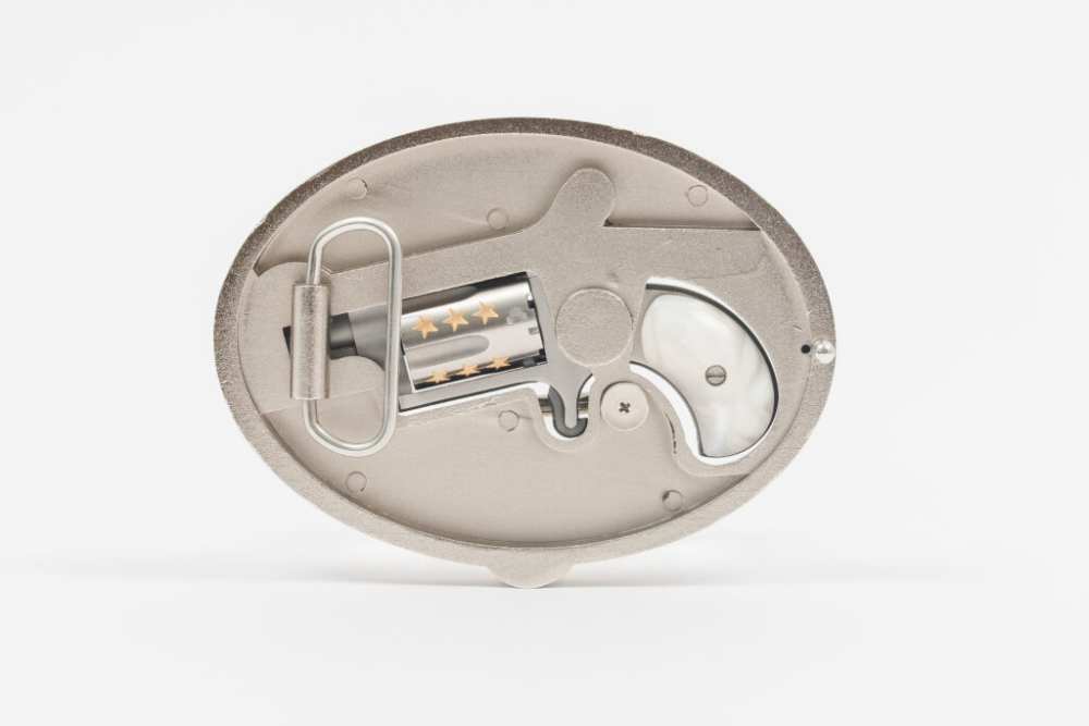 NAA 50th Anniversary Belt Buckle 22 LR 5rd Capacity 1.125" Faux Pear-img-1
