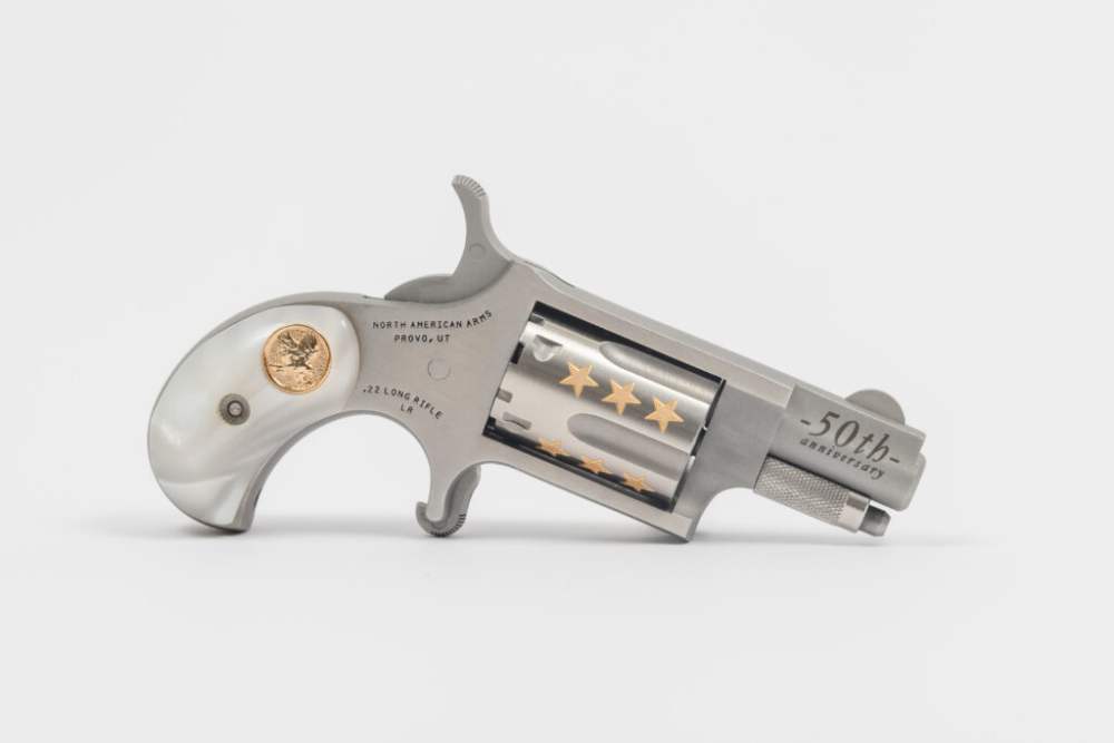 NAA 50th Anniversary Belt Buckle 22 LR 5rd Capacity 1.125" Faux Pear-img-3