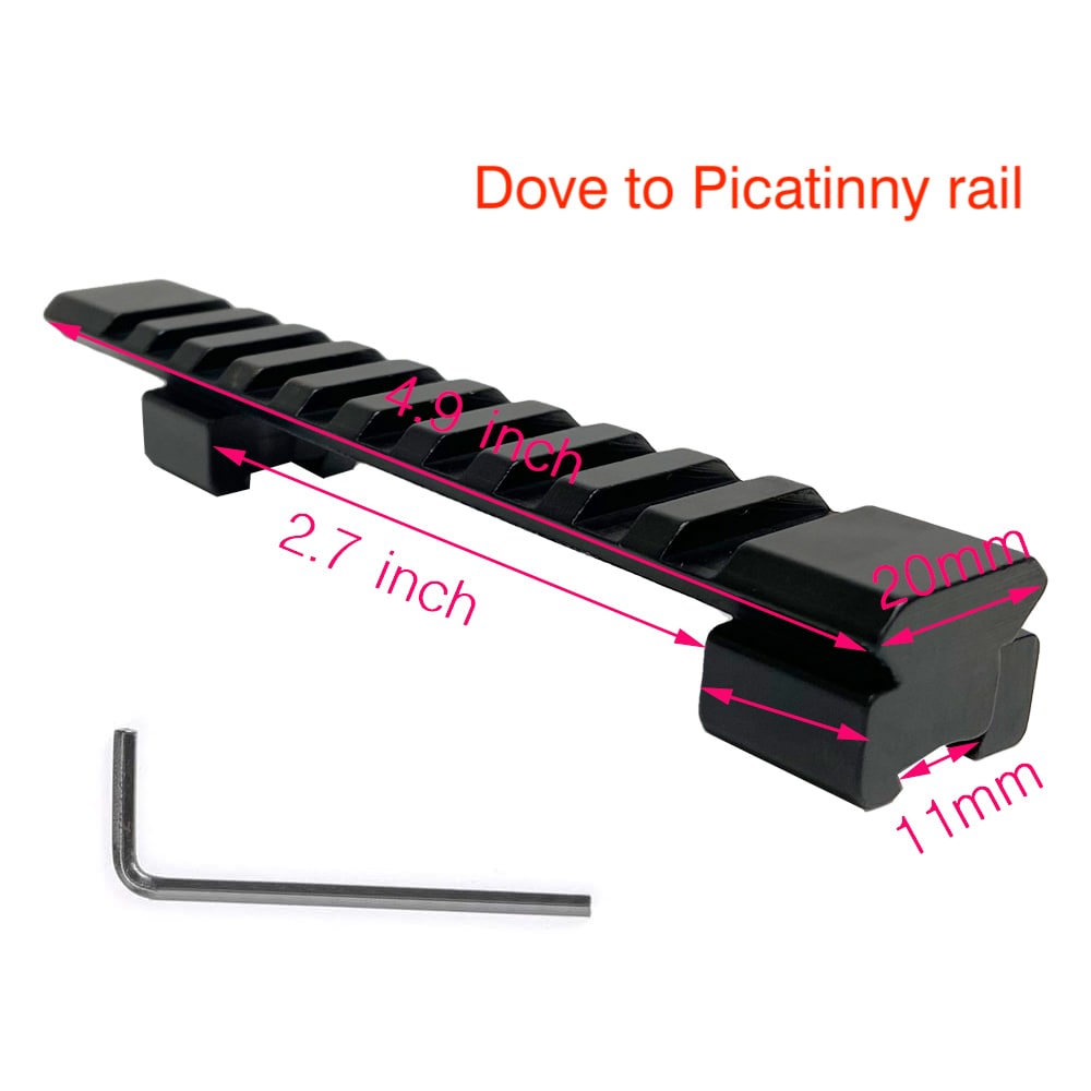 Dovetail 3/8" to Weaver/ Picatinny Rail Adapter Converter Mount Rail -img-0