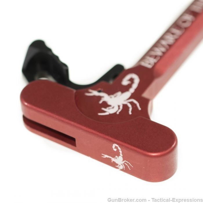 AR-15 Charging Handle - Scorpion - Red with Latch-img-0