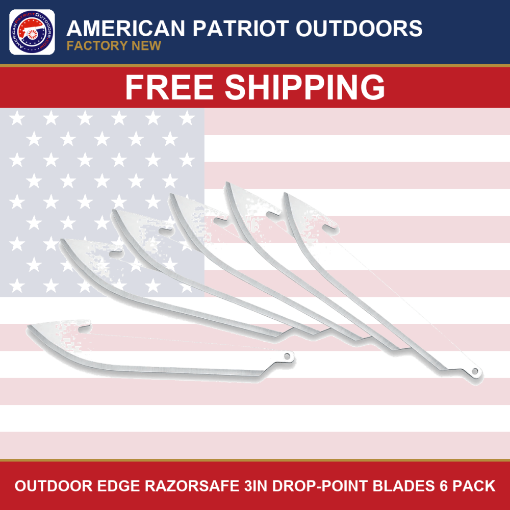 Outdoor Edge Razorsafe 3IN Drop-Point Blades 6 Pack-img-0